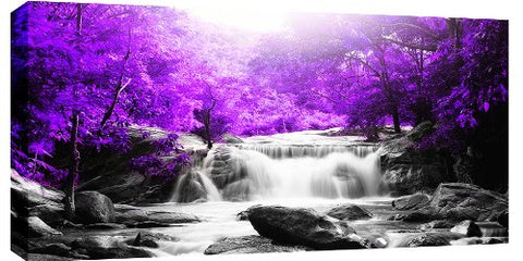 Purple Forest Waterfall Canvas