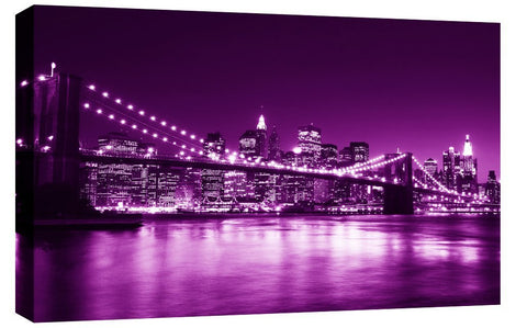 Brooklyn Bridge New York in Purple