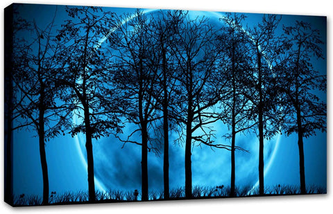 Blue Moon Through Forest